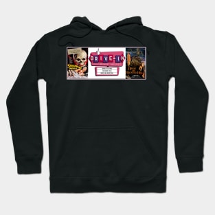 Drive-In Double Feature - Screaming Skull & House on Haunted Hill Hoodie